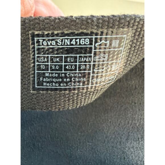 Teva Men's flip flop Sandals black/white/gray size 10 - Picture 4 of 4